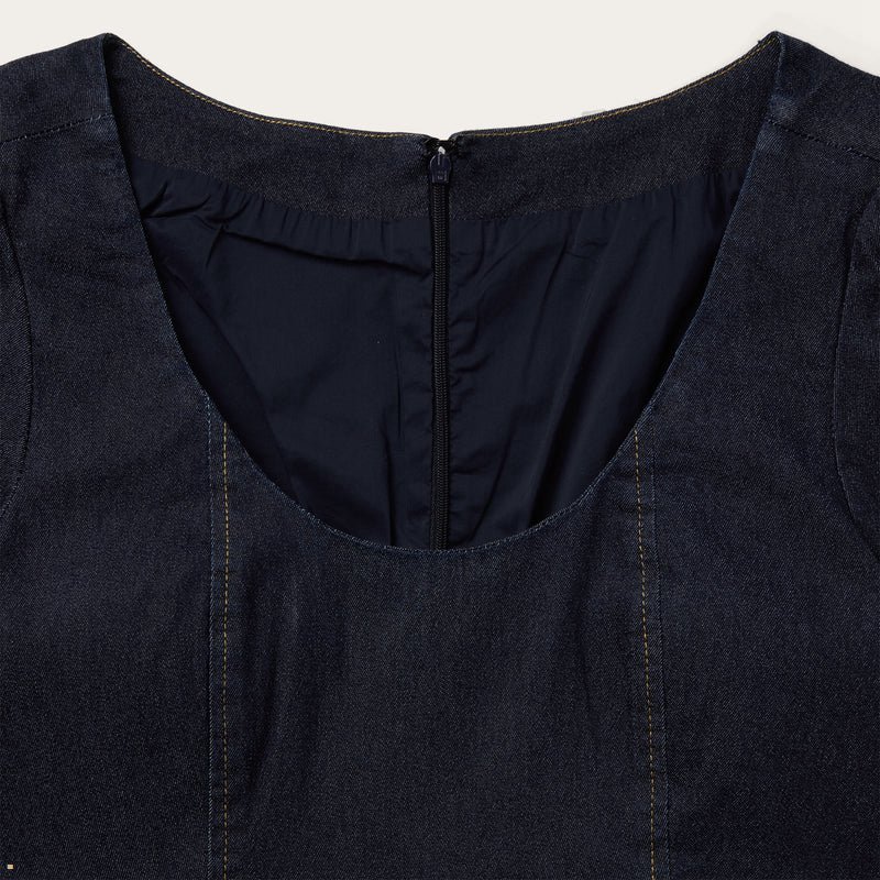 Navy Stetson Contrast Top Stitching Women's Dresses | UK 86RGJSFDB