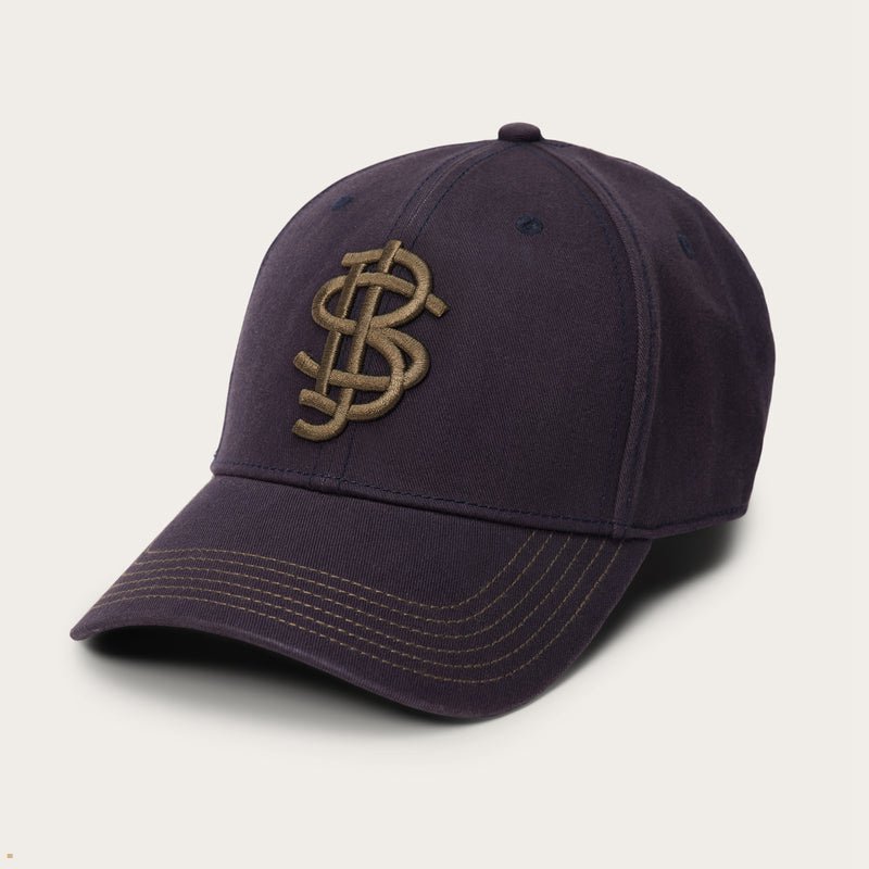 Navy Stetson Cotton Jbs Baseball Men's Caps | UK 69WMPLNIT