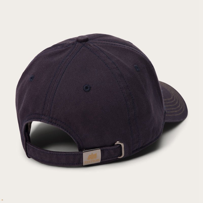 Navy Stetson Cotton Jbs Baseball Men's Caps | UK 69WMPLNIT