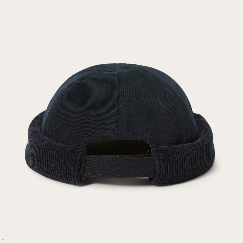 Navy Stetson Docker Soft Cotton Men's Caps | UK 71ZOXRAIS