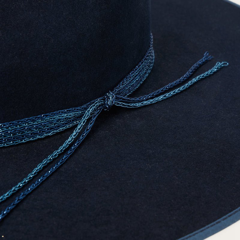 Navy Stetson Hardrock Men's Fedoras | UK 37ZBYTKQU