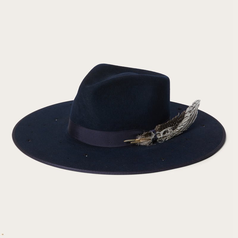 Navy Stetson Night Sky S Women's Fedoras | UK 04JHDYKVF