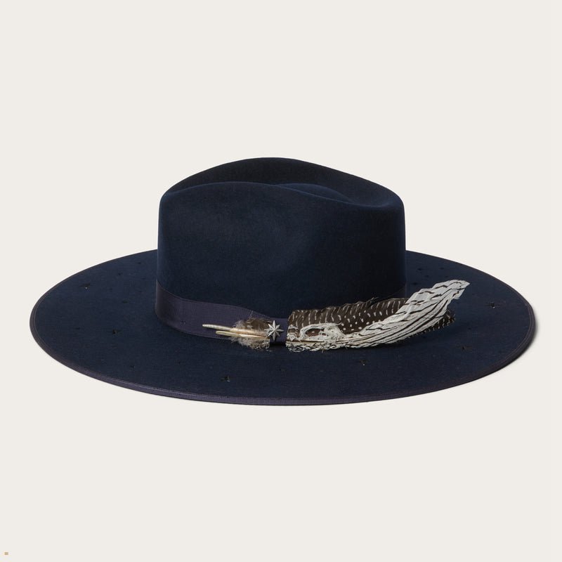 Navy Stetson Night Sky S Women's Fedoras | UK 04JHDYKVF