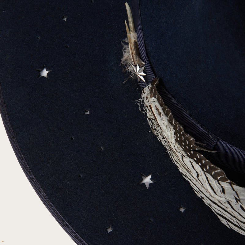 Navy Stetson Night Sky S Women's Fedoras | UK 04JHDYKVF