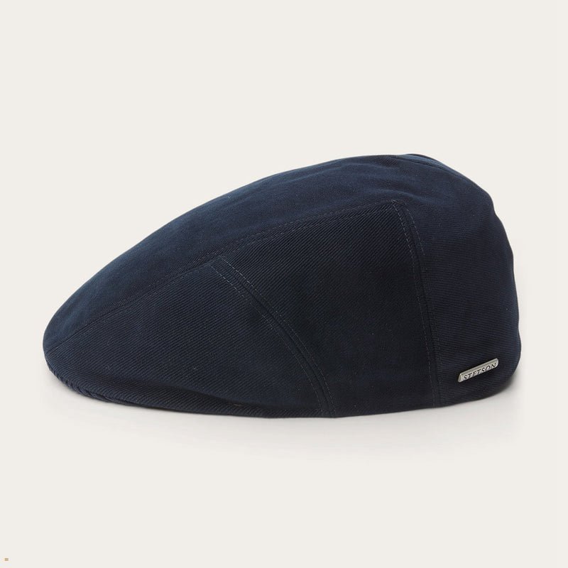 Navy Stetson Soft Cotton Ivy Men's Caps | UK 76UGJYCND