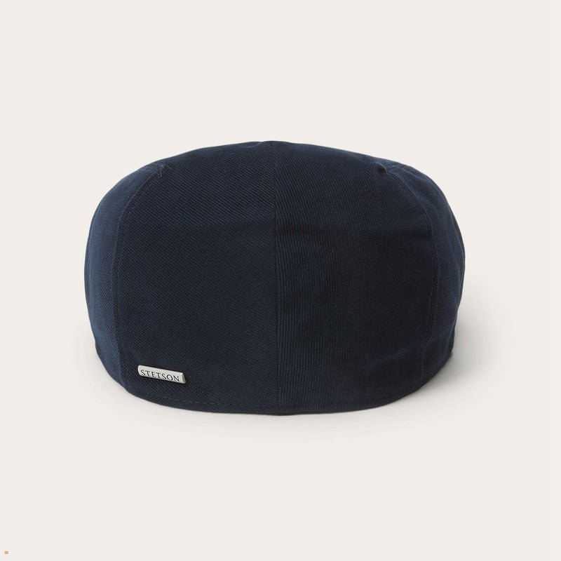 Navy Stetson Soft Cotton Ivy Men's Caps | UK 76UGJYCND