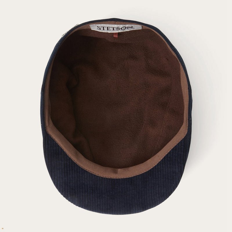 Navy Stetson Soft Cotton Ivy Men's Caps | UK 76UGJYCND