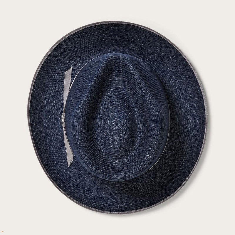 Navy Stetson Stratoliner Hemp Men's Fedoras | UK 23UGYNBLR