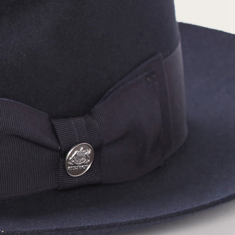 Navy Stetson Temple Men's Fedoras | UK 86HTRUICV