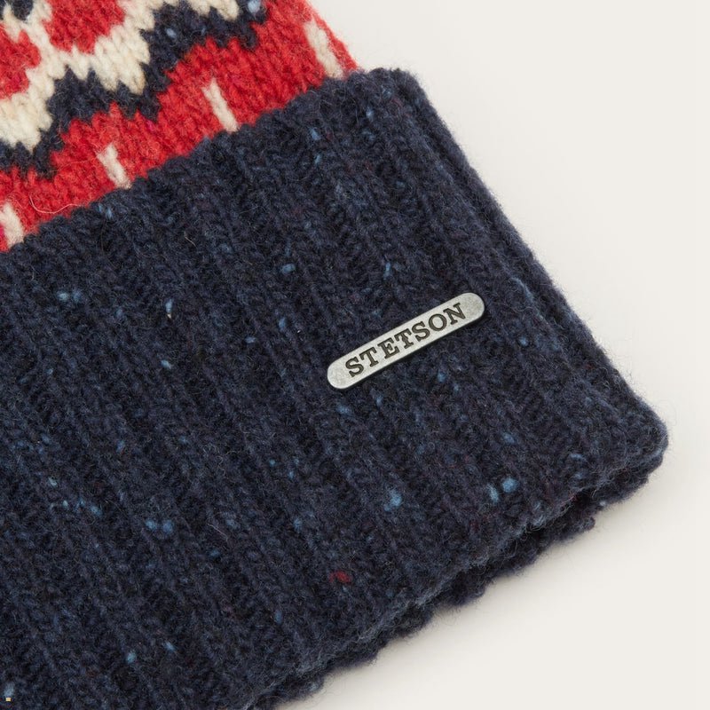 Navy Stetson Wool Women's Beanie | UK 98ZAPHIBT