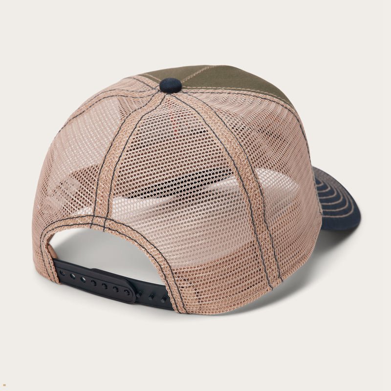 Olive Stetson Chrome Trucker Men's Caps | UK 08EONFGXV