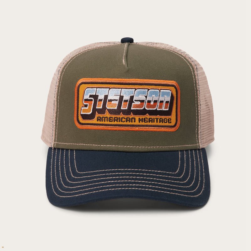 Olive Stetson Chrome Trucker Women\'s Caps | UK 89HDIAUOL