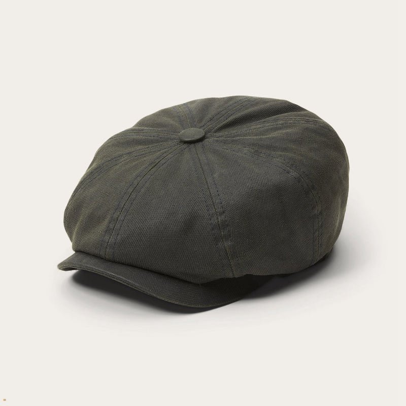 Olive Stetson Hatteras Men's Caps | UK 48BMULOWX