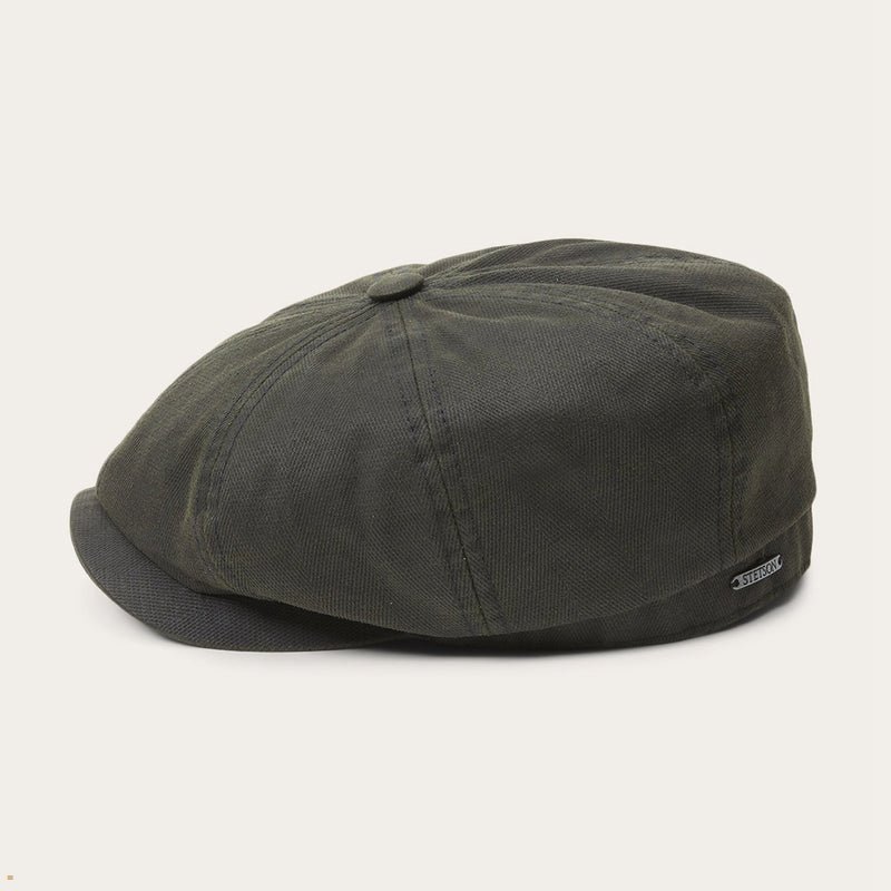 Olive Stetson Hatteras Men's Caps | UK 48BMULOWX