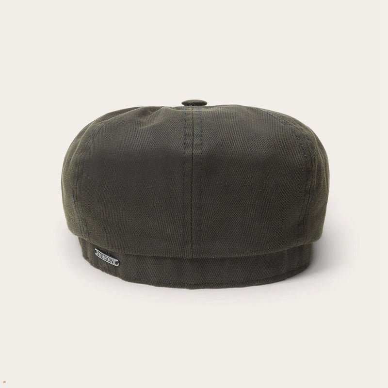 Olive Stetson Hatteras Men's Caps | UK 48BMULOWX