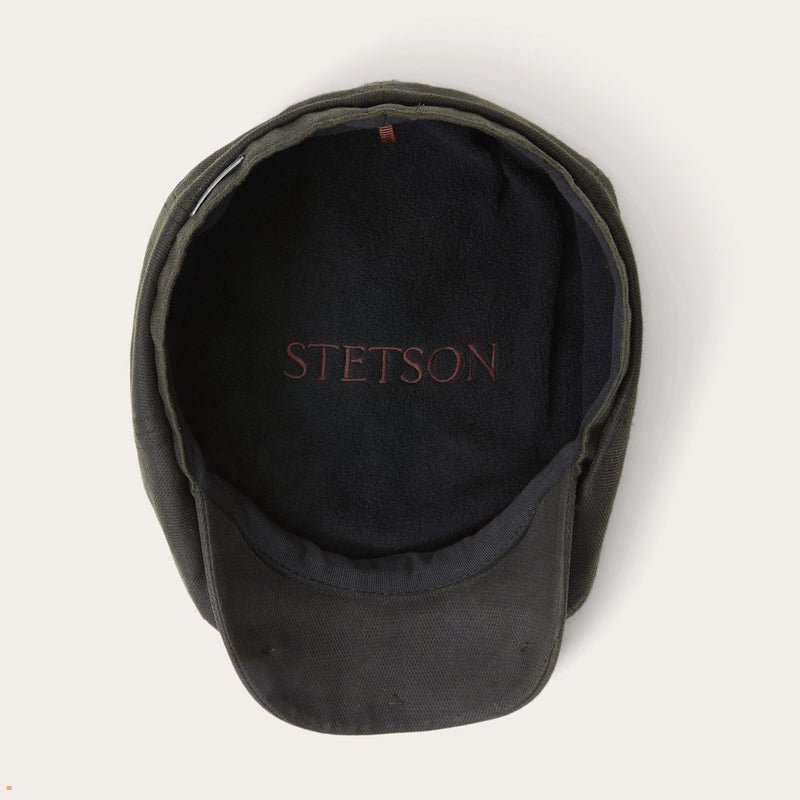 Olive Stetson Hatteras Men's Caps | UK 48BMULOWX