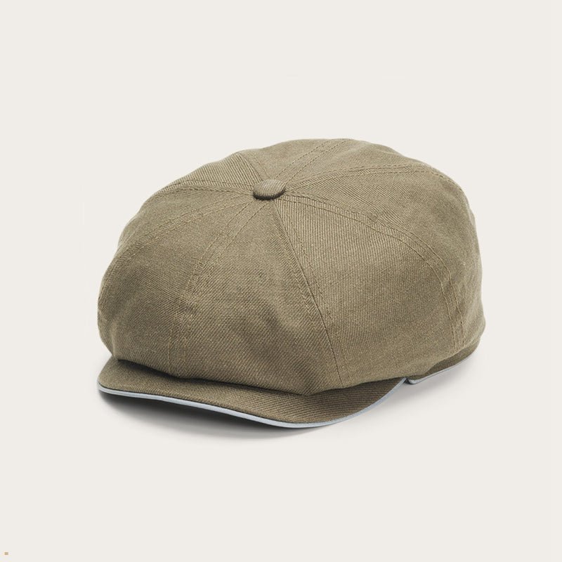 Olive Stetson Hatteras Outdoor Men's Caps | UK 54ILKYGBU