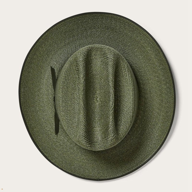 Olive Stetson Hemp Straw Open Road Men's Western Hats | UK 35FEOXUKG