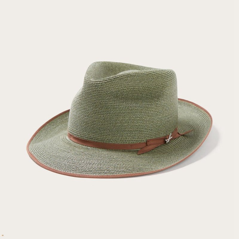 Olive Stetson Stratoliner Hemp Men's Fedoras | UK 94IPBYOCF