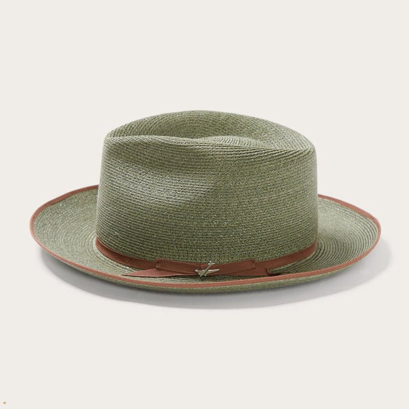 Olive Stetson Stratoliner Hemp Men's Fedoras | UK 94IPBYOCF