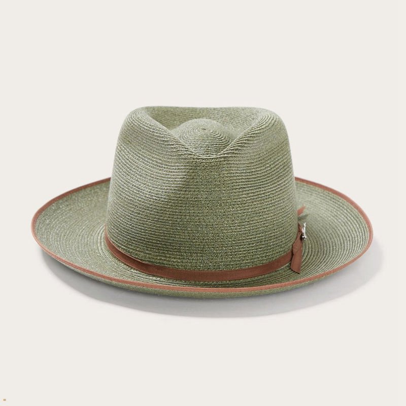 Olive Stetson Stratoliner Hemp Men\'s Fedoras | UK 94IPBYOCF