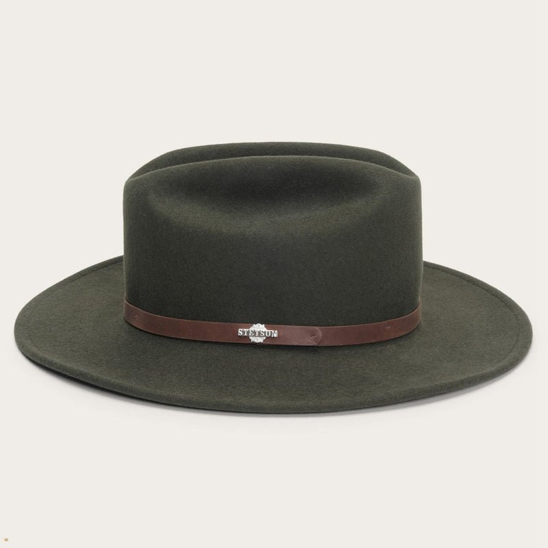 Olive Stetson The Route 66 Men's Outdoor Hats | UK 65OUJHFPK