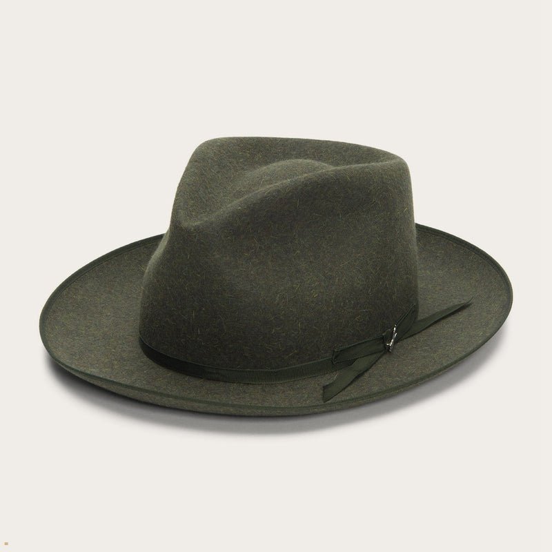 Olive Stetson The Ultralight Stratoliner Men's Fedoras | UK 19TKUIHZD