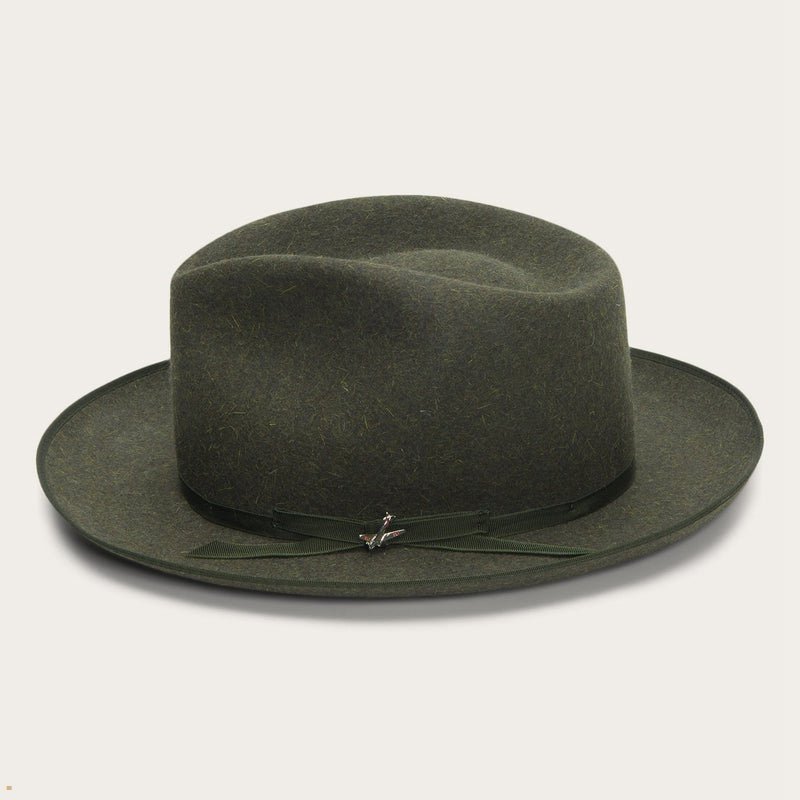 Olive Stetson The Ultralight Stratoliner Men's Fedoras | UK 19TKUIHZD