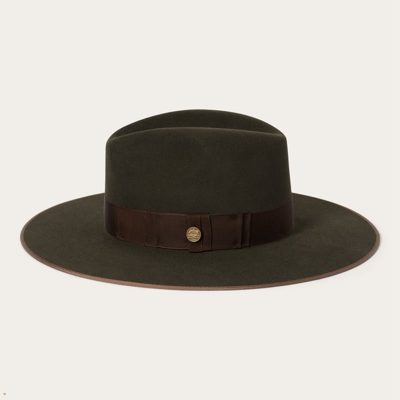 Olive Stetson Tri-City Men's Fedoras | UK 51SEDTXQM