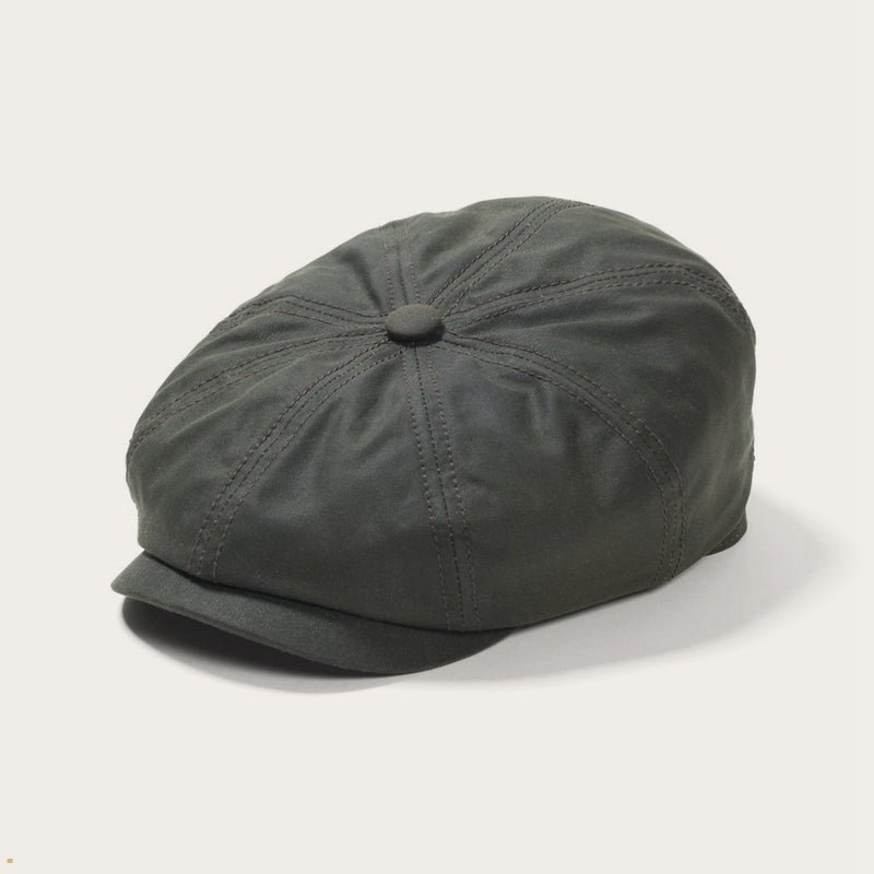 Olive Stetson Waxed Cotton Hatteras Cap Women's Outdoor Hats | UK 94GRNJPZD