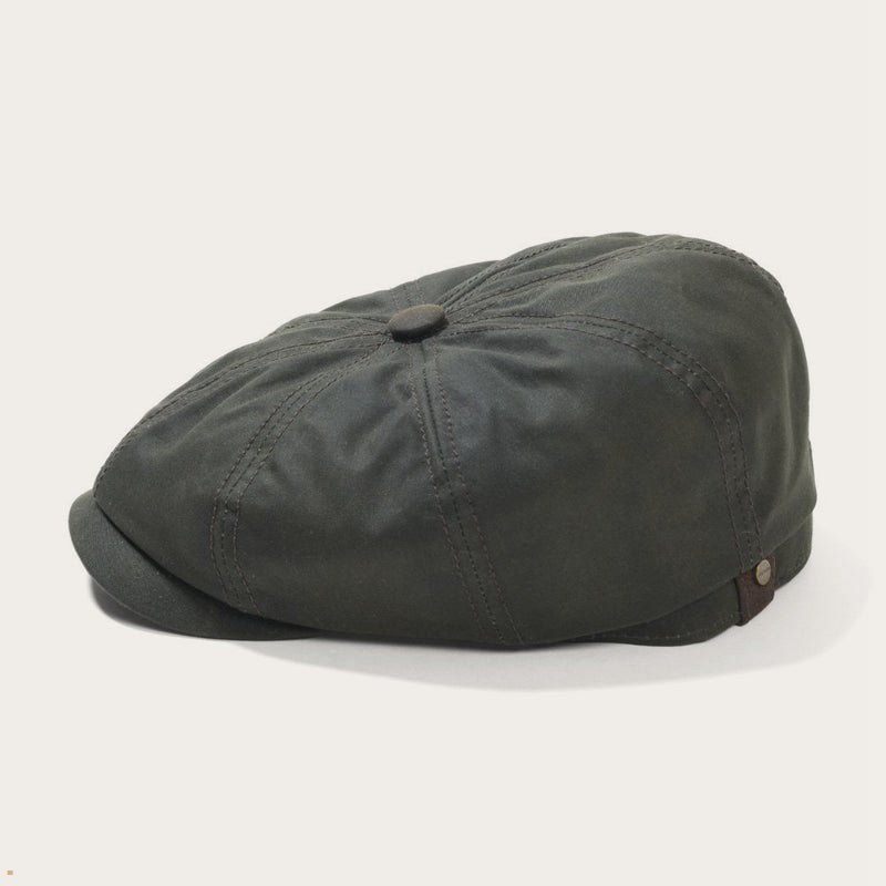 Olive Stetson Waxed Cotton Hatteras Cap Women's Outdoor Hats | UK 94GRNJPZD