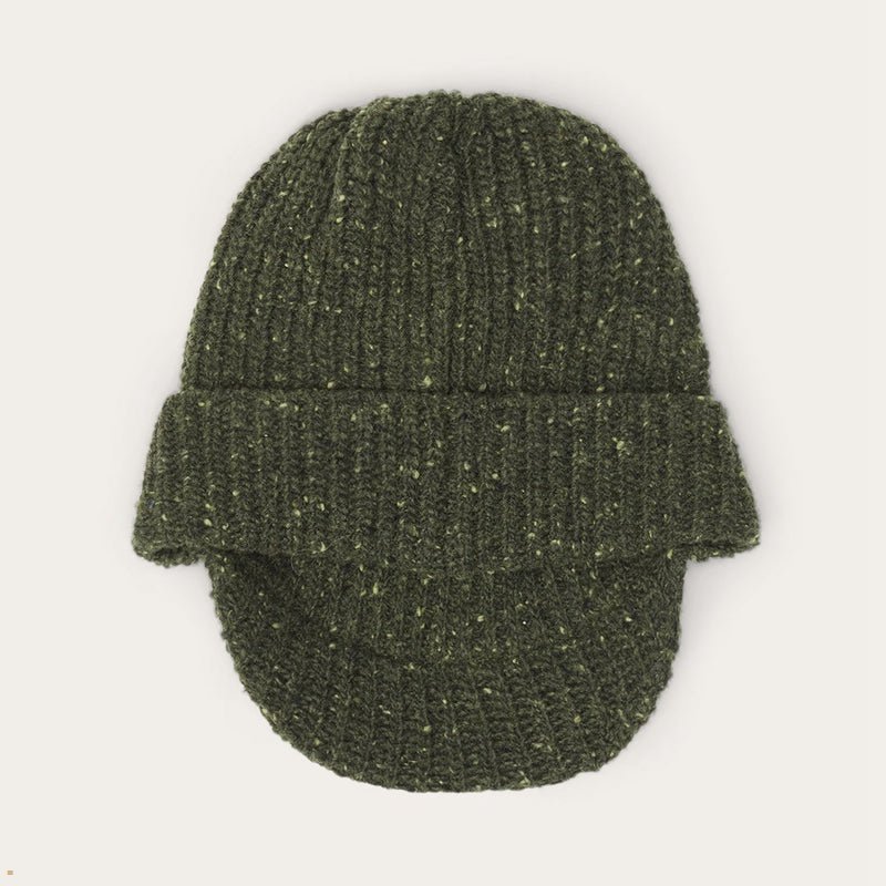 Olive Stetson Wool/Polyamide Men's Beanie | UK 60LTOQWRN