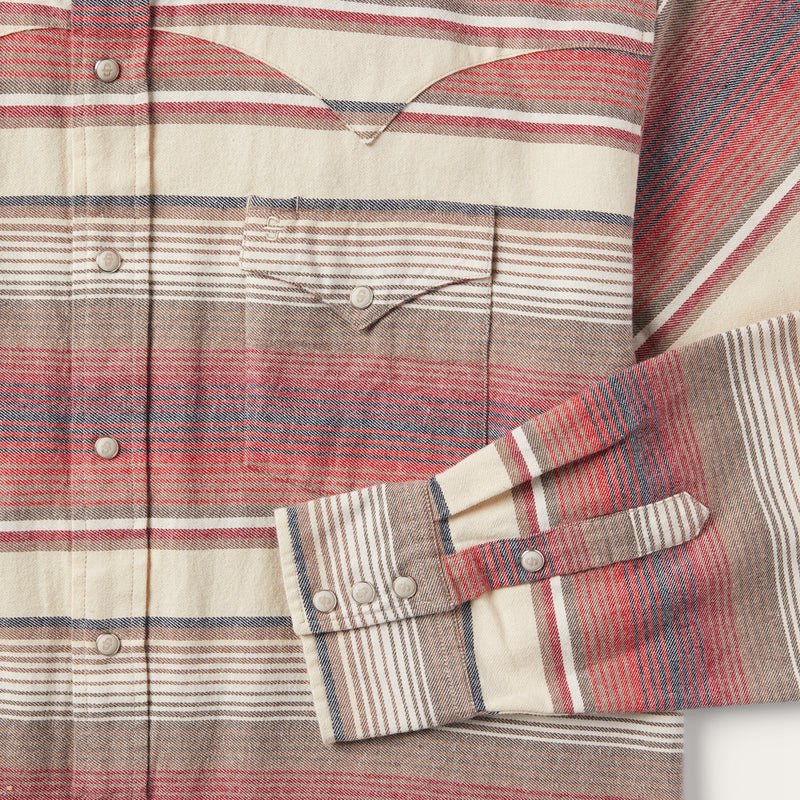 Red Stetson Brushed Twill Striped Men's Shirts | UK 87FJSQVET