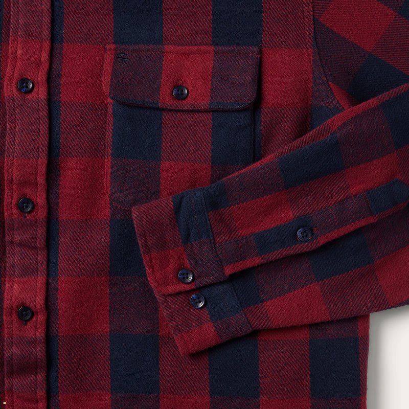 Red Stetson Buffalo Check Twill Men's Shirts | UK 63BQKFTMW