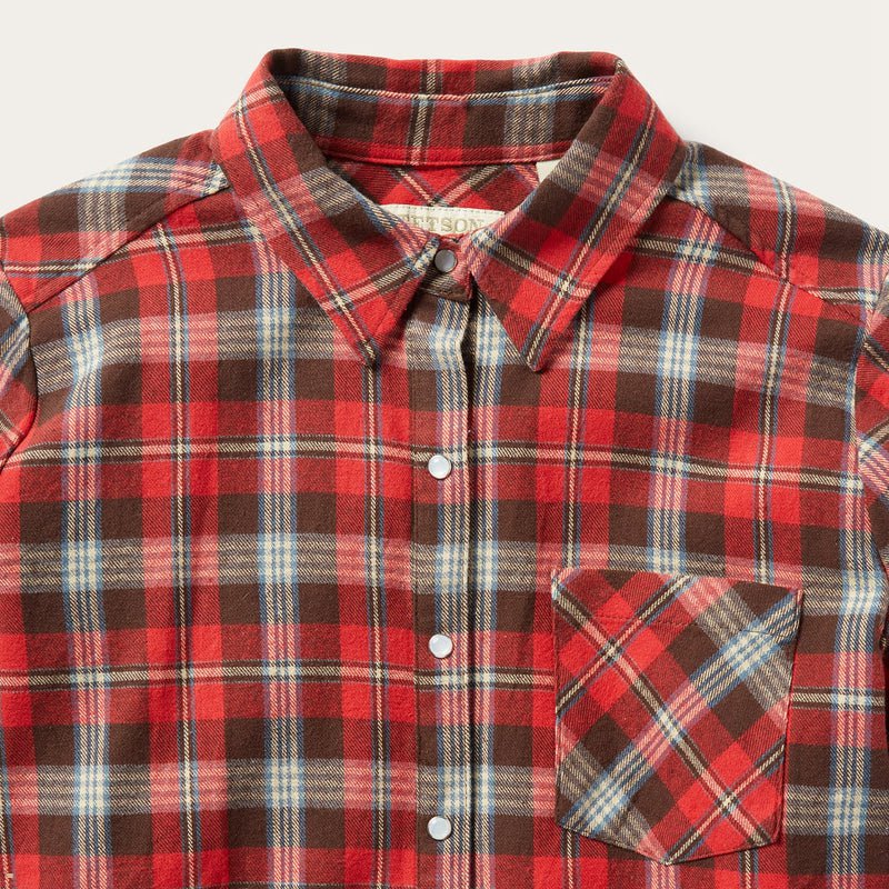 Red Stetson Classic Western Flannel Women's Shirts | UK 48JXDLAFZ