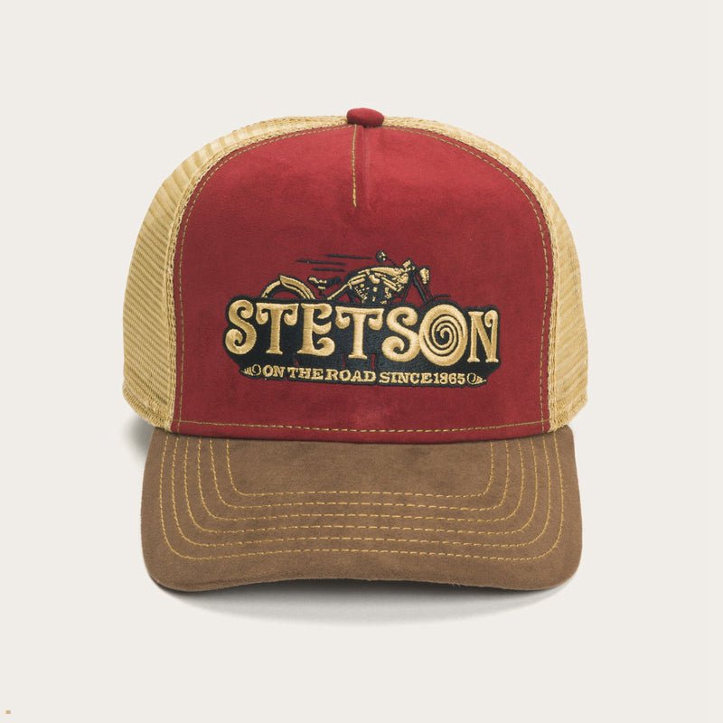 Red Stetson On The Road Trucker Men\'s Caps | UK 32PVLYDMU