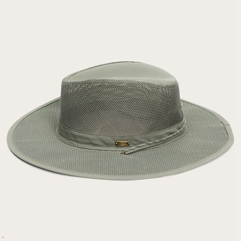 Turquoise Stetson Montana 'No Fly Zone' Mesh Men's Outdoor Hats | UK 01ZPNUTKY