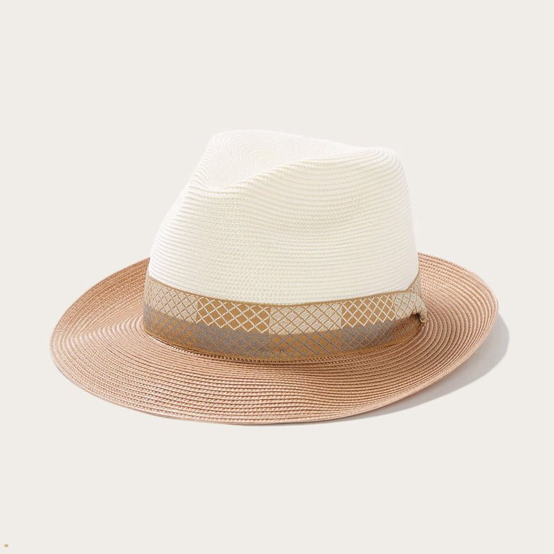 White Brown Stetson Andover Milan Men's Fedoras | UK 47GWOPFNK