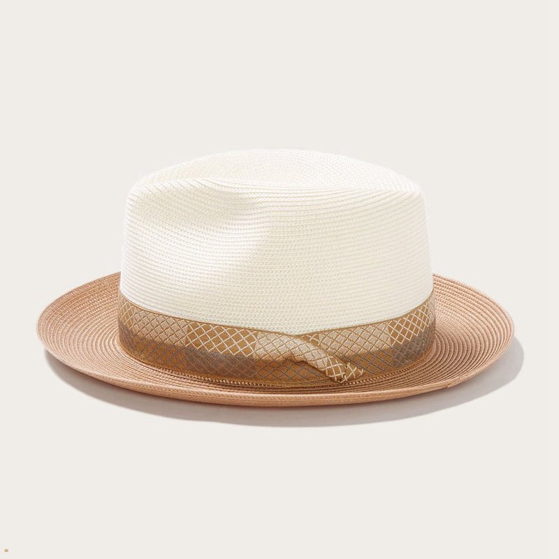 White Brown Stetson Andover Milan Men's Fedoras | UK 47GWOPFNK