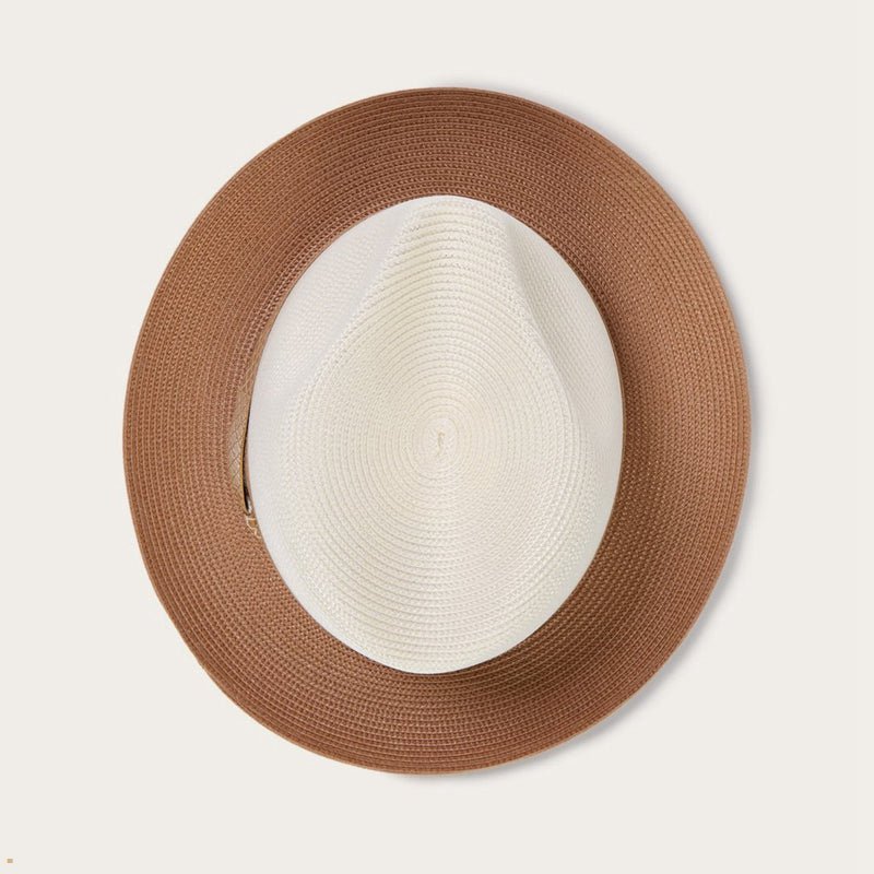 White Brown Stetson Andover Milan Men's Fedoras | UK 47GWOPFNK