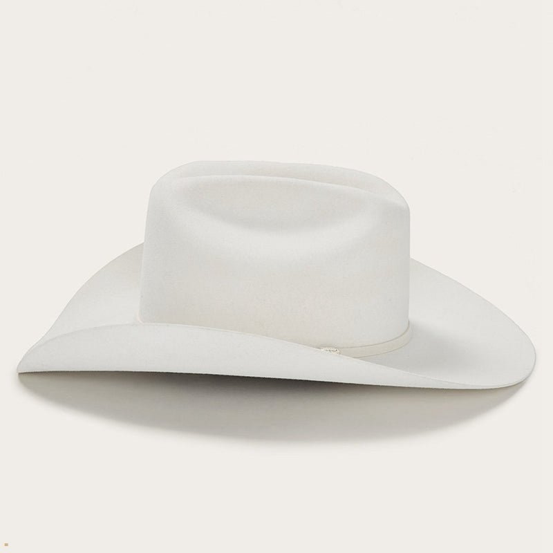 White Stetson Deadwood 4x Men's Cowboy Hats | UK 27SXQEGCZ