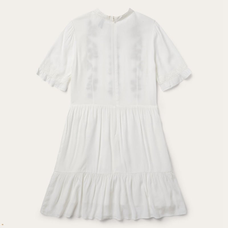 White Stetson Flat Weave Women's Dresses | UK 41ZXJRDYF