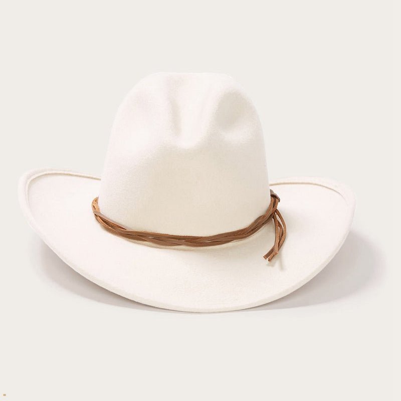 White Stetson Gus Crushable Men\'s Outdoor Hats | UK 42MYNHAPS