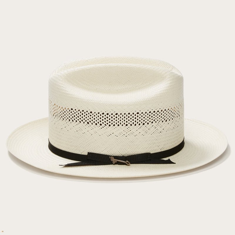 White Stetson Open Road 10x Straw Men's Cowboy Hats | UK 32XLPKADC