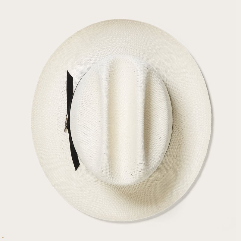 White Stetson Open Road 10x Straw Men's Cowboy Hats | UK 32XLPKADC