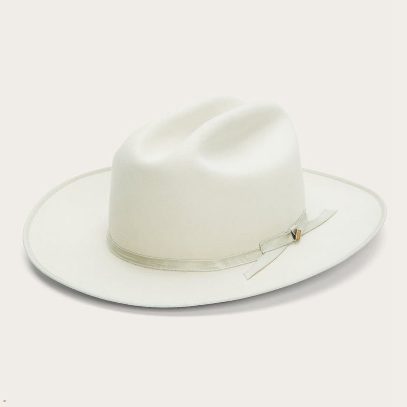 White Stetson Pure Open Road Men's Fedoras | UK 21ZQABRGX