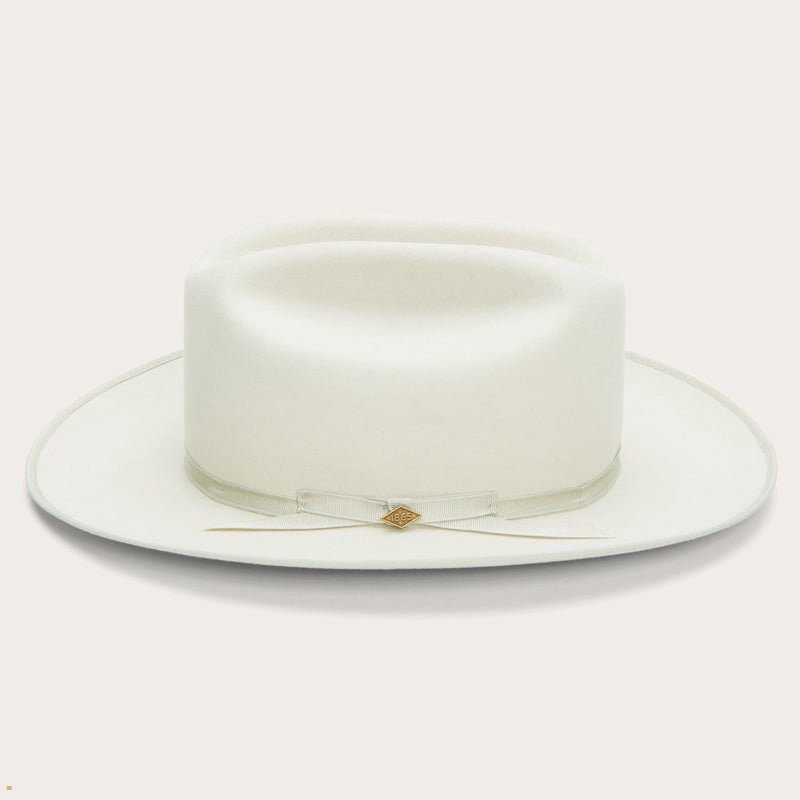 White Stetson Pure Open Road Men's Fedoras | UK 21ZQABRGX