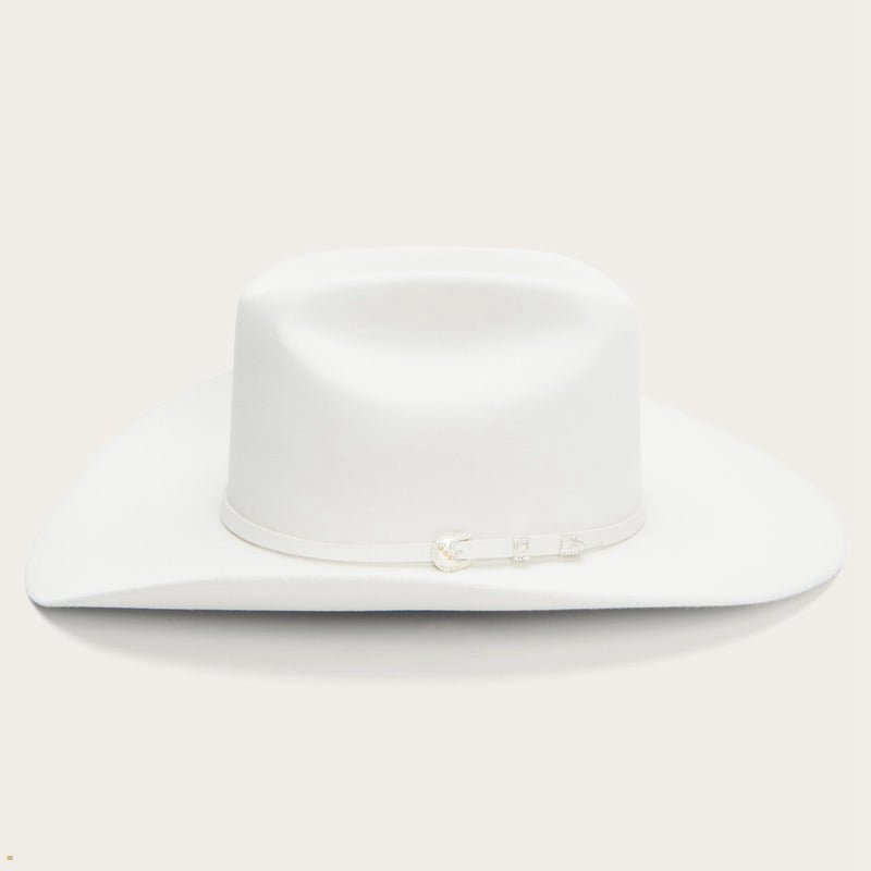 White Stetson Shasta 10x Premier Men's Cowboy Hats | UK 56OQYDKXN