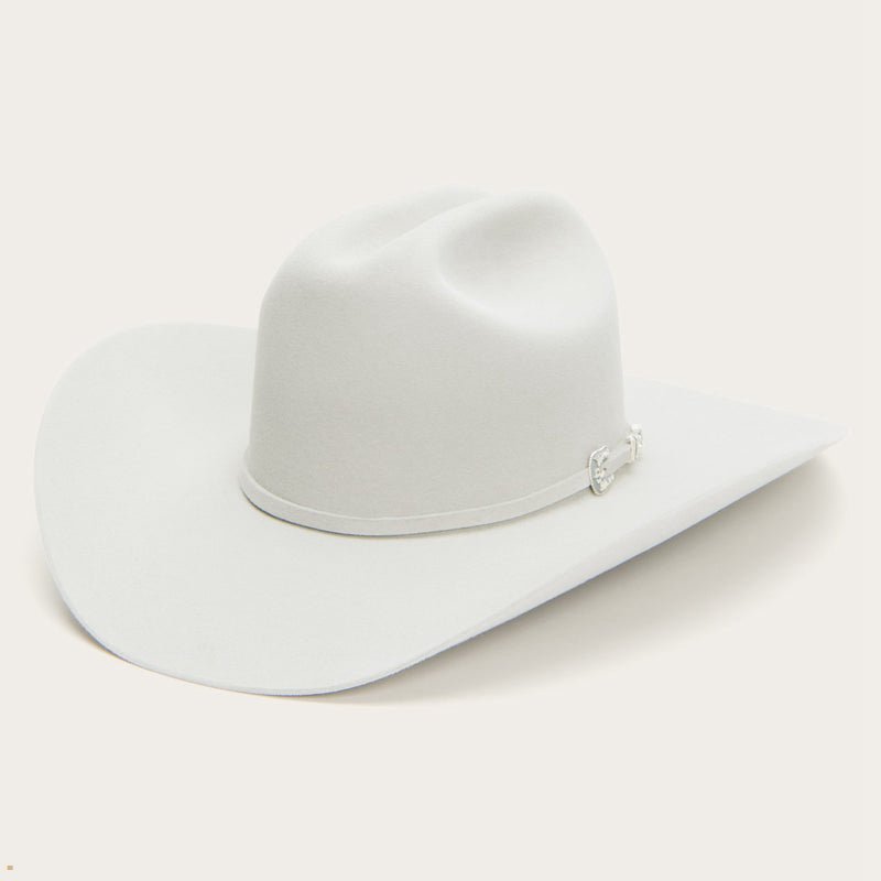 White Stetson Skyline 6x Men's Cowboy Hats | UK 07IFGPDCW