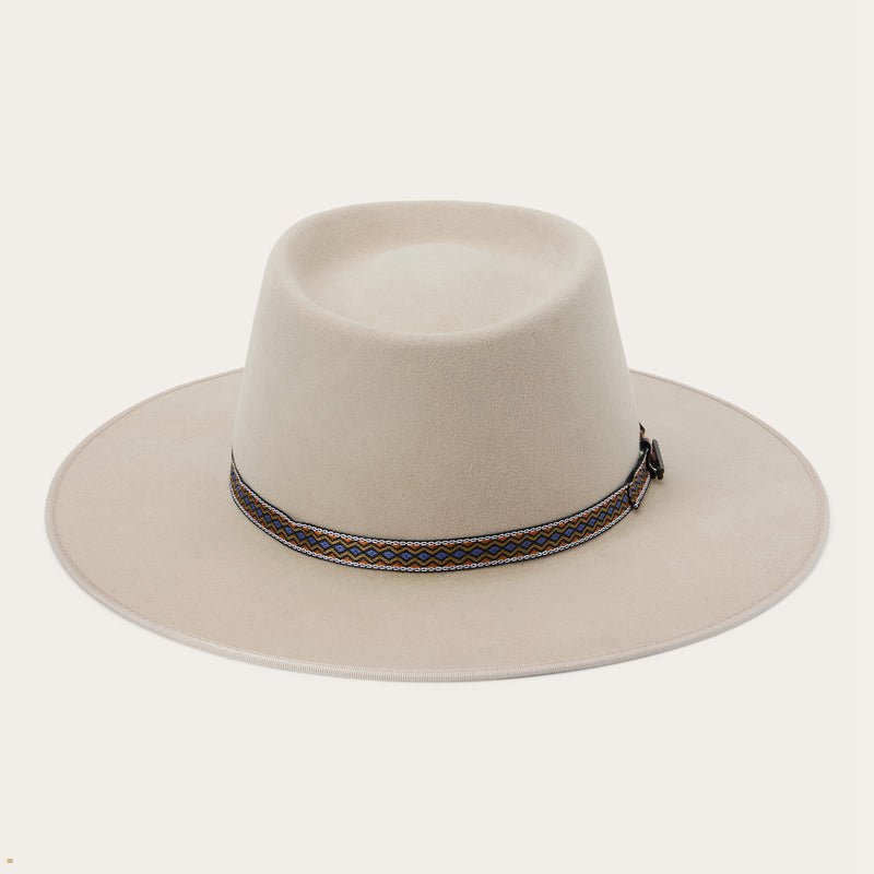 White Stetson Yancy Men\'s Outdoor Hats | UK 92CNZDTEB